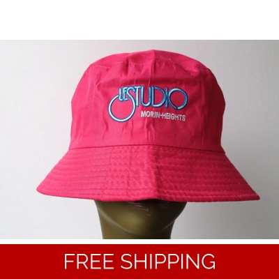 Bucket Beach HotPink Hat White & Blue Embroid Front Logo M/H